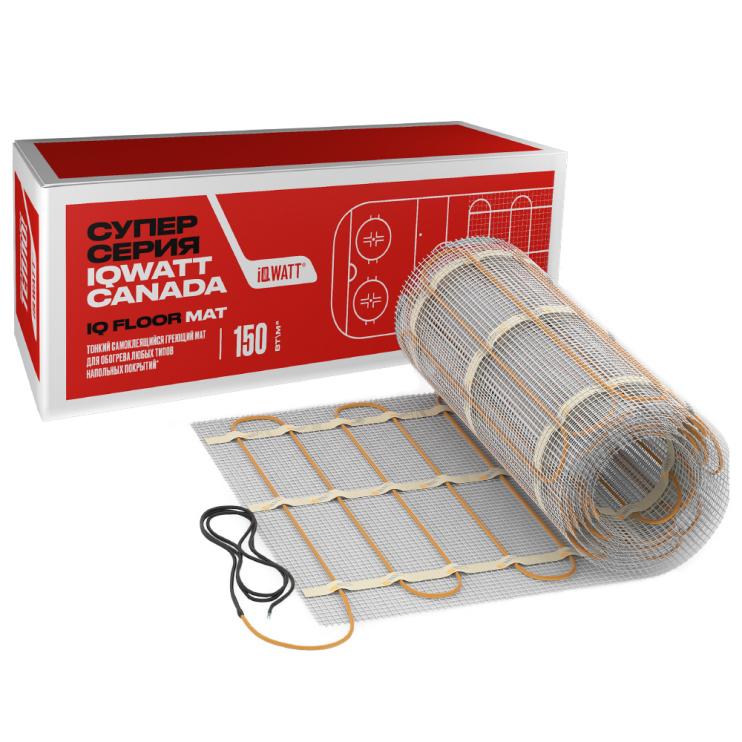 Тонкий самоклеящийся греющий мат IQ FLOOR MAT 150 Вт/м.кв - 0,5м²