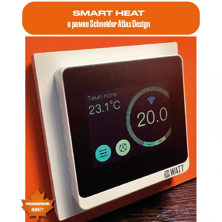 Программируемый терморегулятор с цветным сенсорным TFT дисплеем SMART HEAT Wi-Fi BLACK и голосовым управлением Алиса